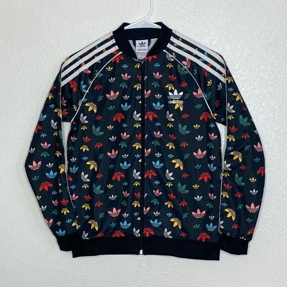 ADIDAS Trefoil All over Print Youth Full Zip Jacket Size M NWOT - Picture 1 of 7